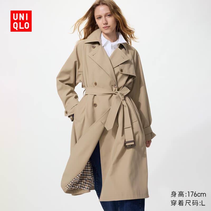 优衣库风衣女装/外套通勤早春26春夏新款482271 31 米色 S