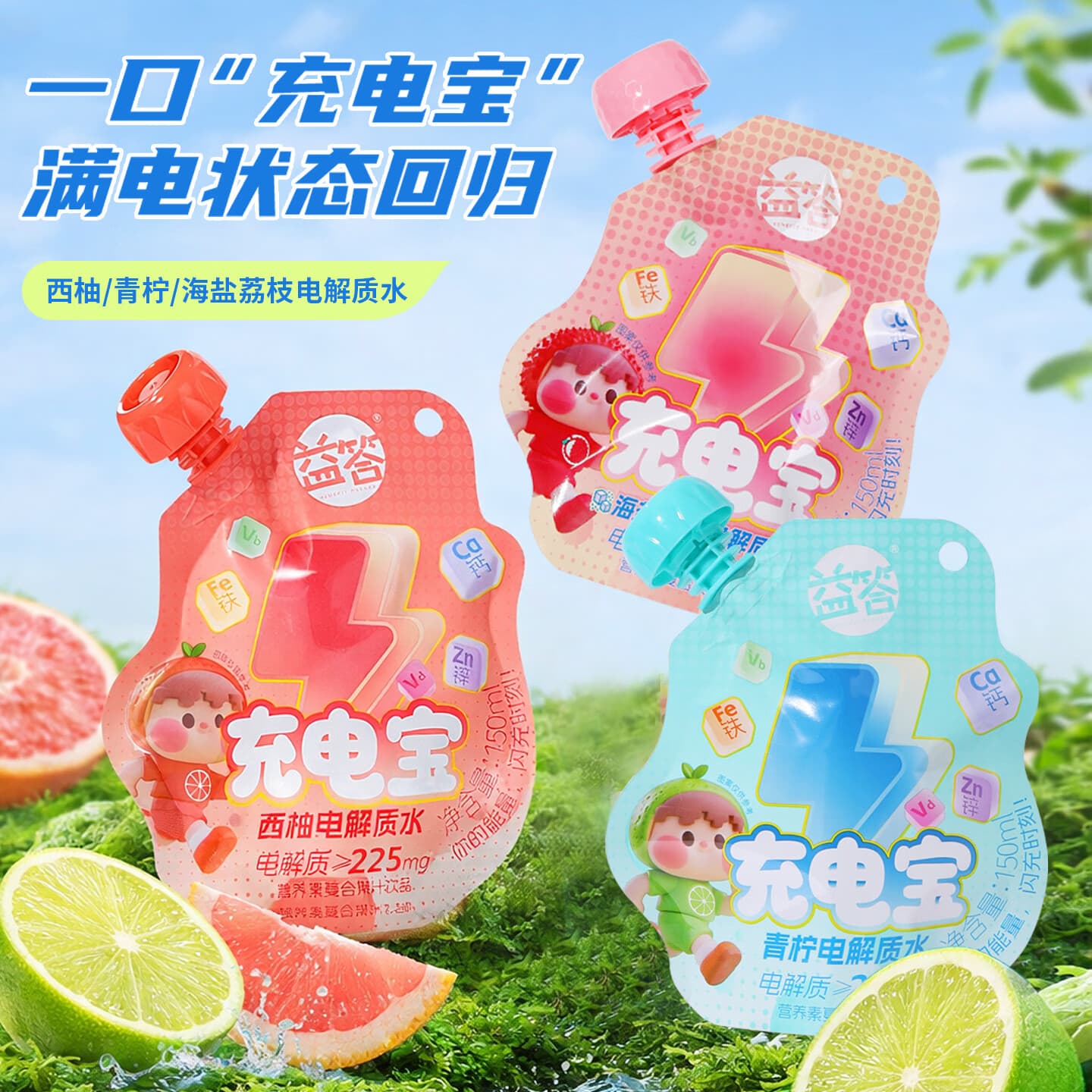 益答西柚电解质水复合果蔬汁饮料150ml*1袋