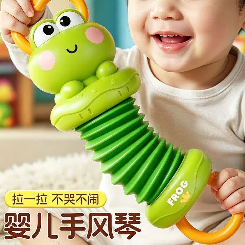 手风琴玩具婴儿宝宝抓握训练消耗体力儿童益智早教安抚 小青蛙手风琴