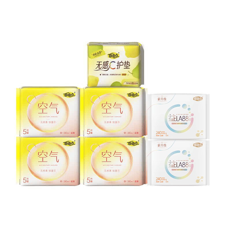 自由点（FREEMORE）空气卫生巾日夜用超薄透气组合姨妈巾 空气日用组合62片