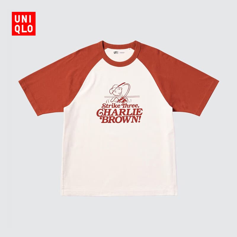 优衣库PEANUTS UT/短袖T恤男装女装情侣印花史努比477814 27 橙褐色 S /165/84A