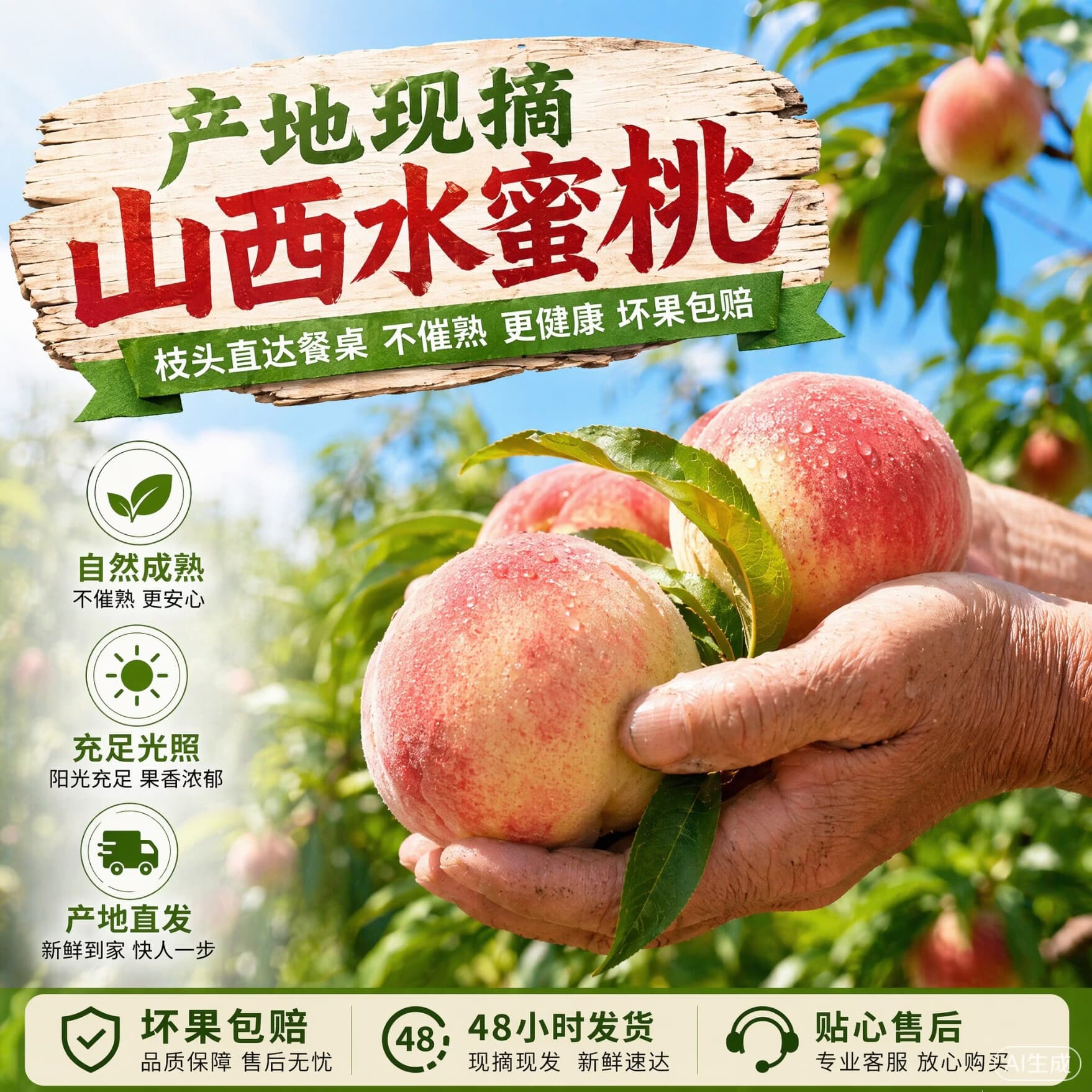 京世泽 山西蜜脆桃 脆甜毛桃子现摘新鲜当季孕妇水果 【精选5斤装】净重4.5斤 单果135g起