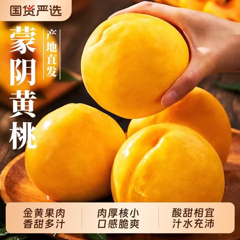 舌尖乡甜正宗山东蒙阴黄桃毛桃 脆甜大桃子 新鲜应季水果整箱 5斤商超品质果 净重4.5斤