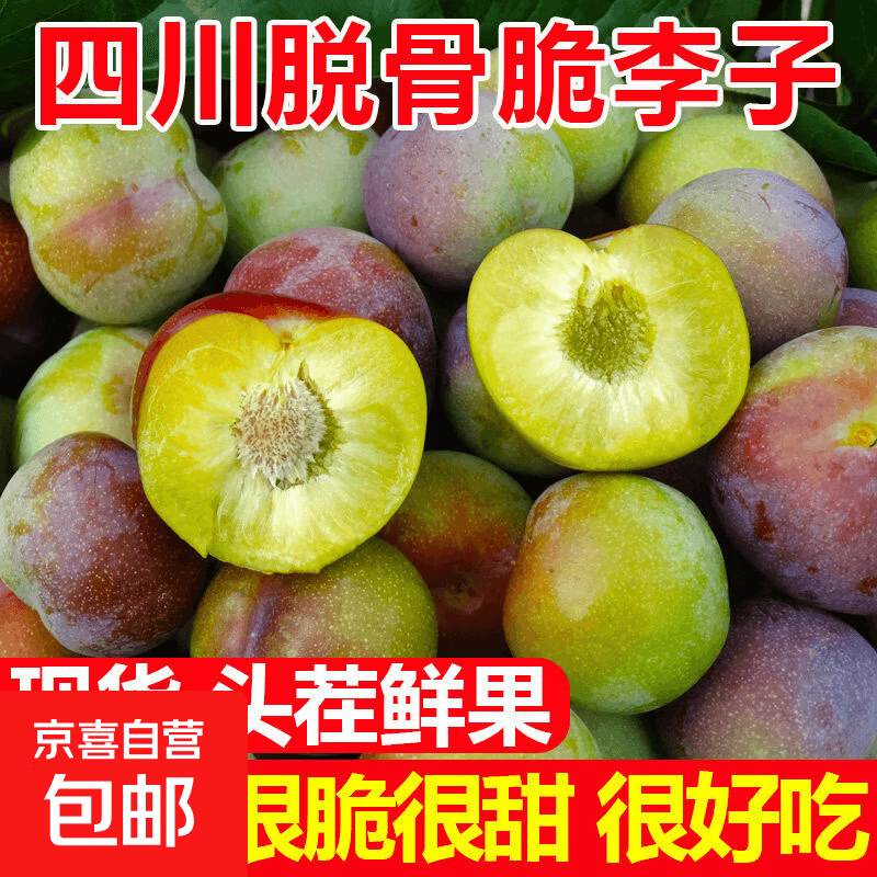 京喜加四川李子新鲜水果脱骨李子现货茵红李当季5斤脆甜半边红整箱包邮 小果（15-25g）带箱5斤装（净重4.5斤）