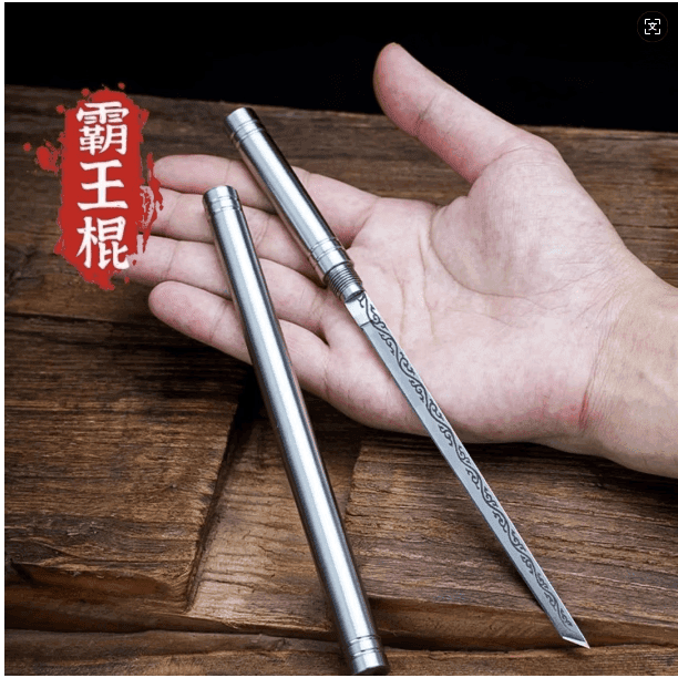 全钢霸王棍茶刀露营随身携带露营工具刀厨房家用牛排手把肉刀 全钢霸王棍