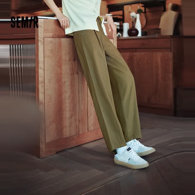 森马（Semir）【福袋】休闲裤阔腿长裤宽松慵懒风夏显瘦字母阔腿裤百搭防晒短裤 女D款-豆沙绿40065 L
