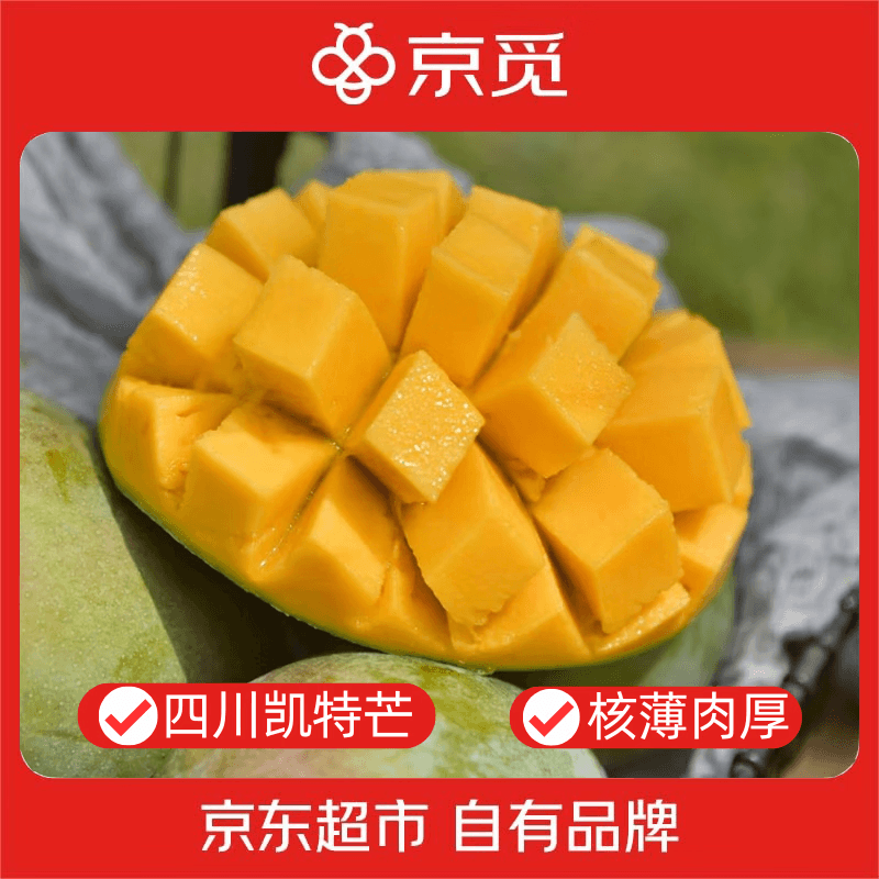 京觅 攀枝花凯特芒果 净重4.5斤单果300g+新鲜甜芒果生鲜水果源头直发