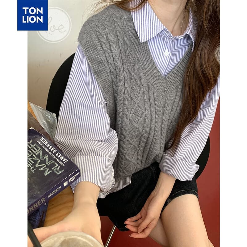唐狮女长袖毛衣 中麻灰/08款 L