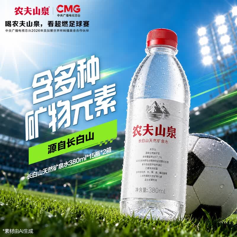 农夫山泉  长白山天然矿泉水 源自长白山 380ml*15瓶 380ml*15瓶*2箱