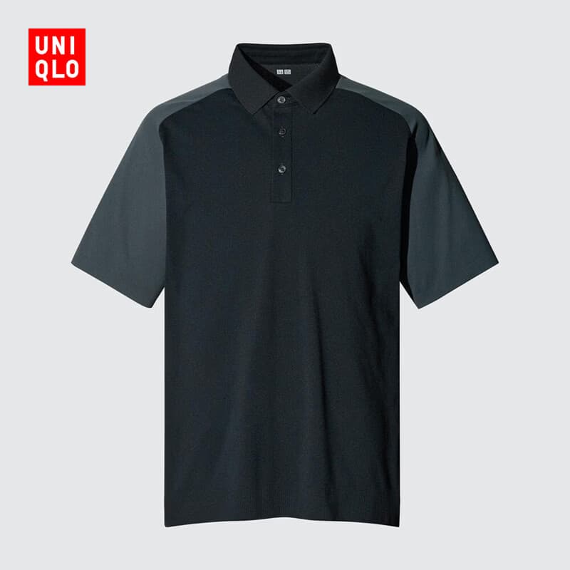 优衣库AS DRY-EX速干POLO衫/短袖男装T恤489085 09 黑色 L