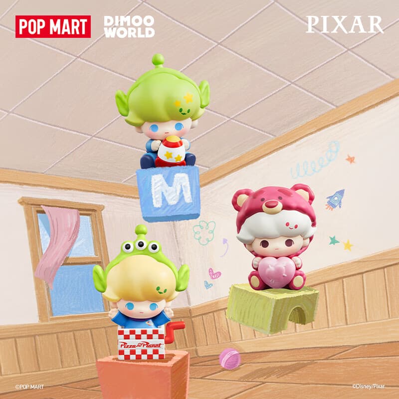 POP MART泡泡玛特预售泡泡萌粒 DIMOO WORLD × PIXAR皮克斯联名公仔盲盒 整盒12个 