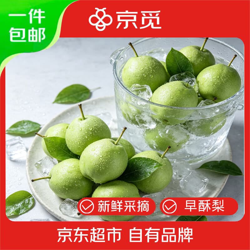 京觅陕西冰糖早酥梨子新鲜水果净重4.5斤单果150g+源头直发包邮