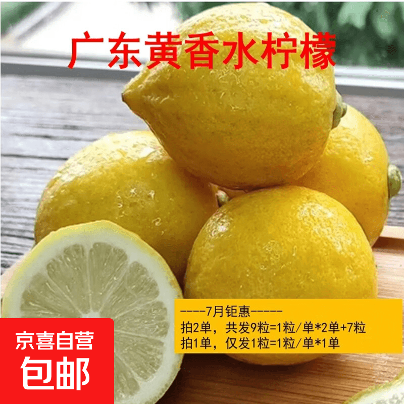黄柠檬便宜正宗薄皮广东香水新鲜柠檬奶茶黄果柠檬茶商用产地直发 1粒装(单果重70g+)--拍2单共发9粒