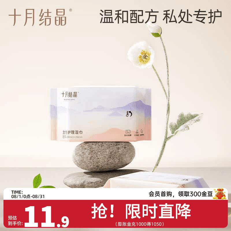 十月结晶孕产妇湿巾纸成人女性孕妇产后生理期私处护理 20片 2包