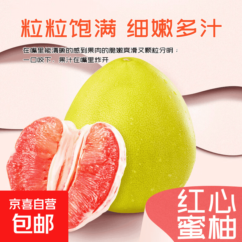 【东东农场专供】福建老树红心柚新鲜红肉蜜柚头茬红柚超甜柚子 1粒装（单果净重1-1.5斤）
