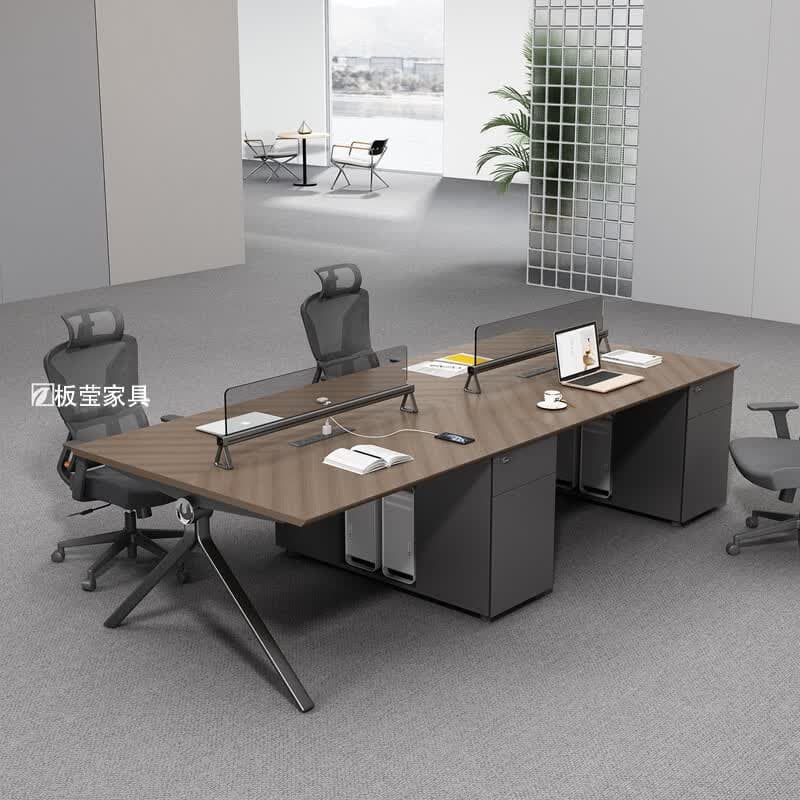 板莹办公桌员工位四人位桌椅组合高端创意屏风2/4/6人职员桌办公家具 定制办公配件