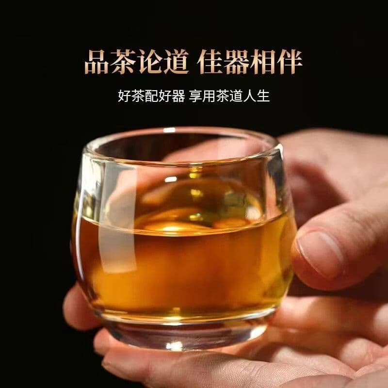 抢【限时特惠-拍一发八】水晶玻璃杯天然玻璃杯加厚茶杯酒杯J1 【八个装】水晶扳指杯 品质保证丨不好包退