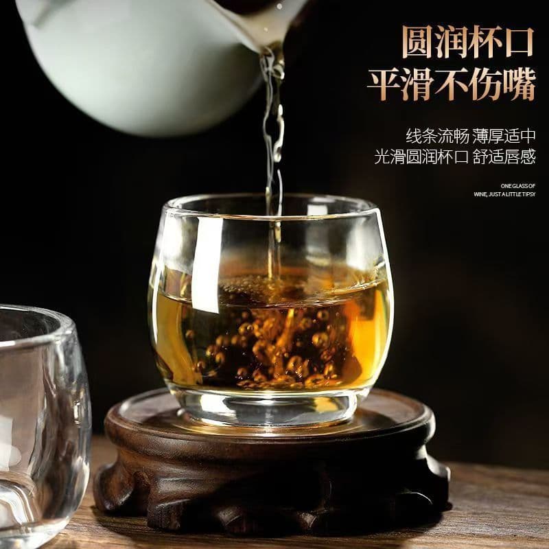 加厚水晶扳指杯单杯水晶杯主人杯茶杯玻璃杯子茶具防烫轻奢客杯 【拍1发12】水晶扳指杯