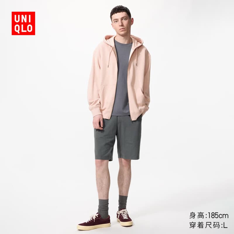优衣库水洗全棉舒适短裤男女装/休闲短裤26春夏新款481571 474129 481571/08深灰色 M