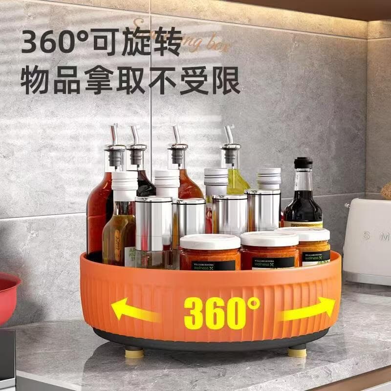 轻奢旋转置物架厨房转盘佐料调味瓶调料架客厅桌面储物收纳盒wsc 360°旋转圆盘【1个】颜色随机