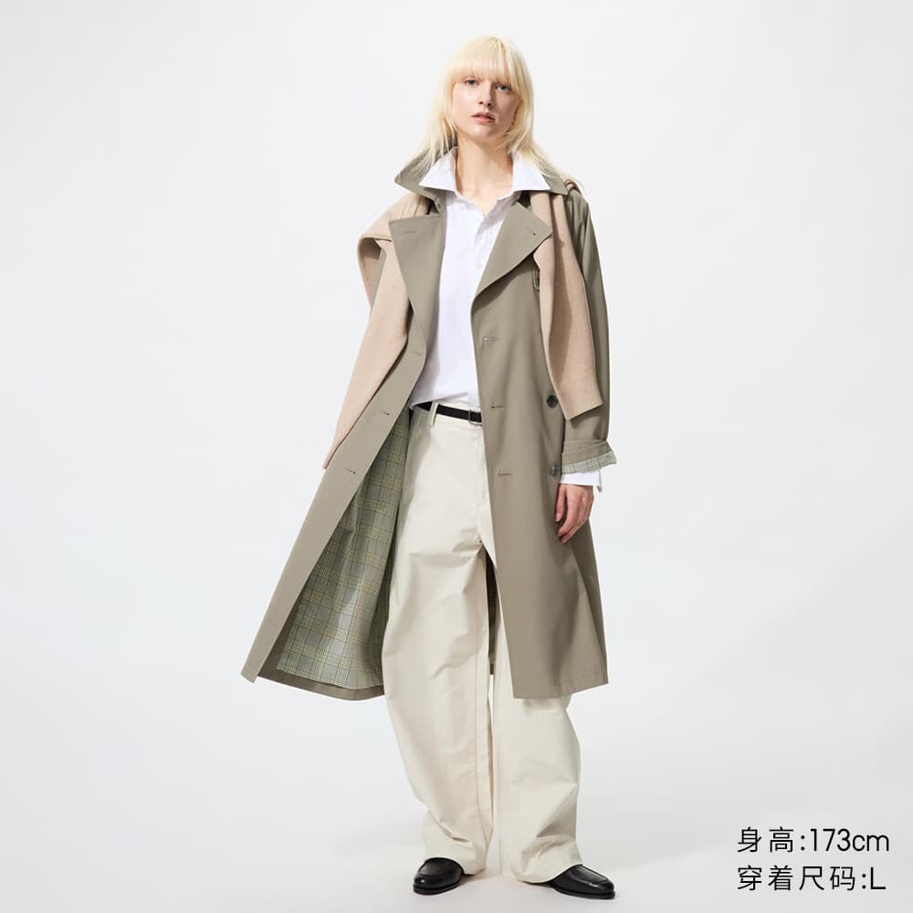 优衣库风衣女装男装/外套487420 57 深橄榄色 S