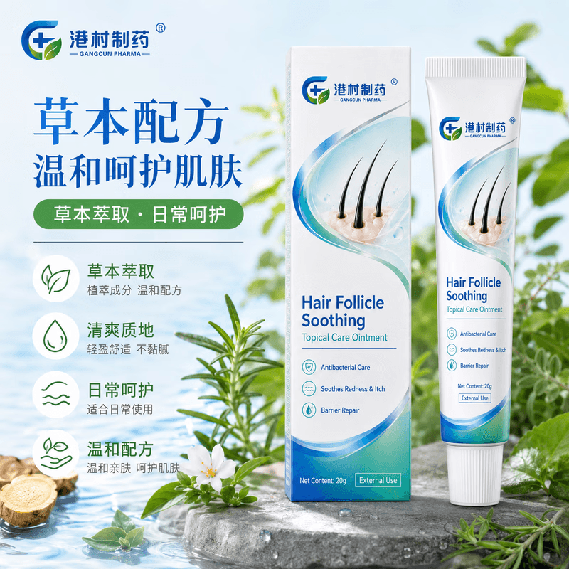 港村制药头上疙瘩头部毛囊头部脸部前胸后背脓包疙瘩痘痘软膏 2支周期装【轻重度适用】98%顾客选购