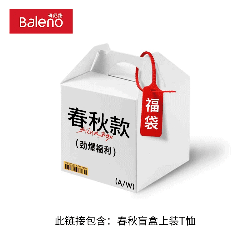 班尼路（Baleno）春秋季男装惊喜长袖T恤盲盒，全新无暇，放心购，福袋2 【春秋款】一件春秋款长袖T恤盲盒 XL