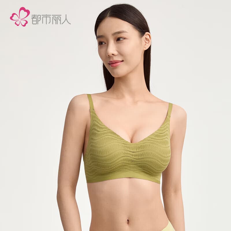 都市丽人内衣女无尺码聚拢文胸无钢圈中厚款小胸升杯显大文胸罩2B351K