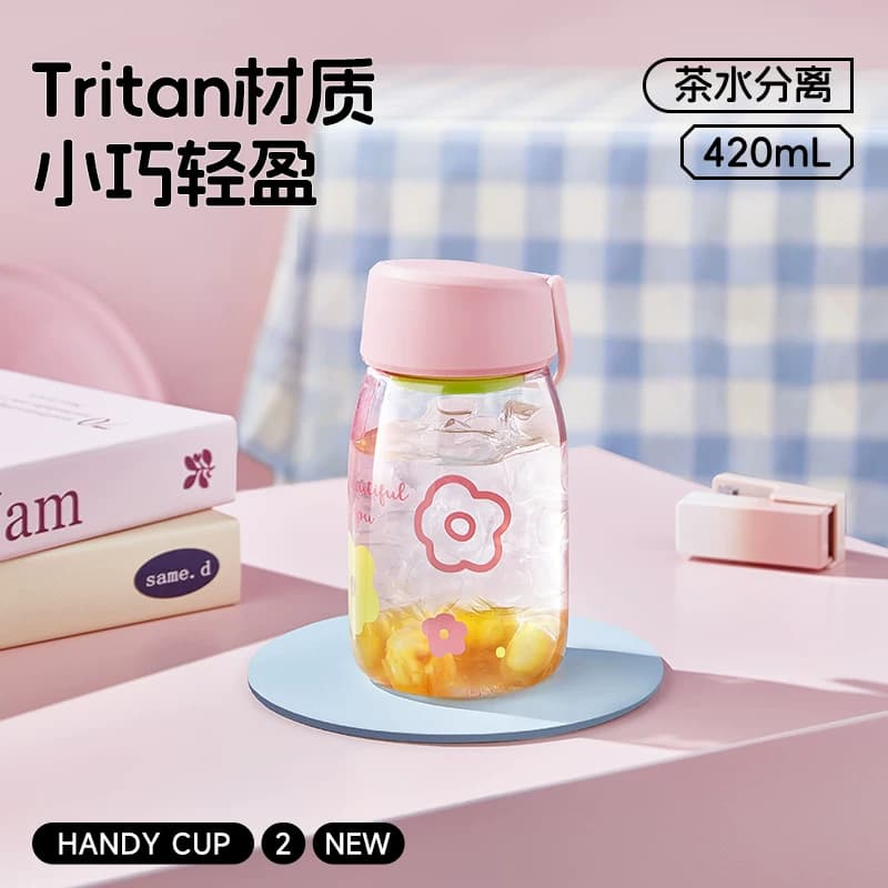 水杯夏日tritan女高颜值2026新款小巧便携直饮口学生食品级塑料杯 - 商品图1