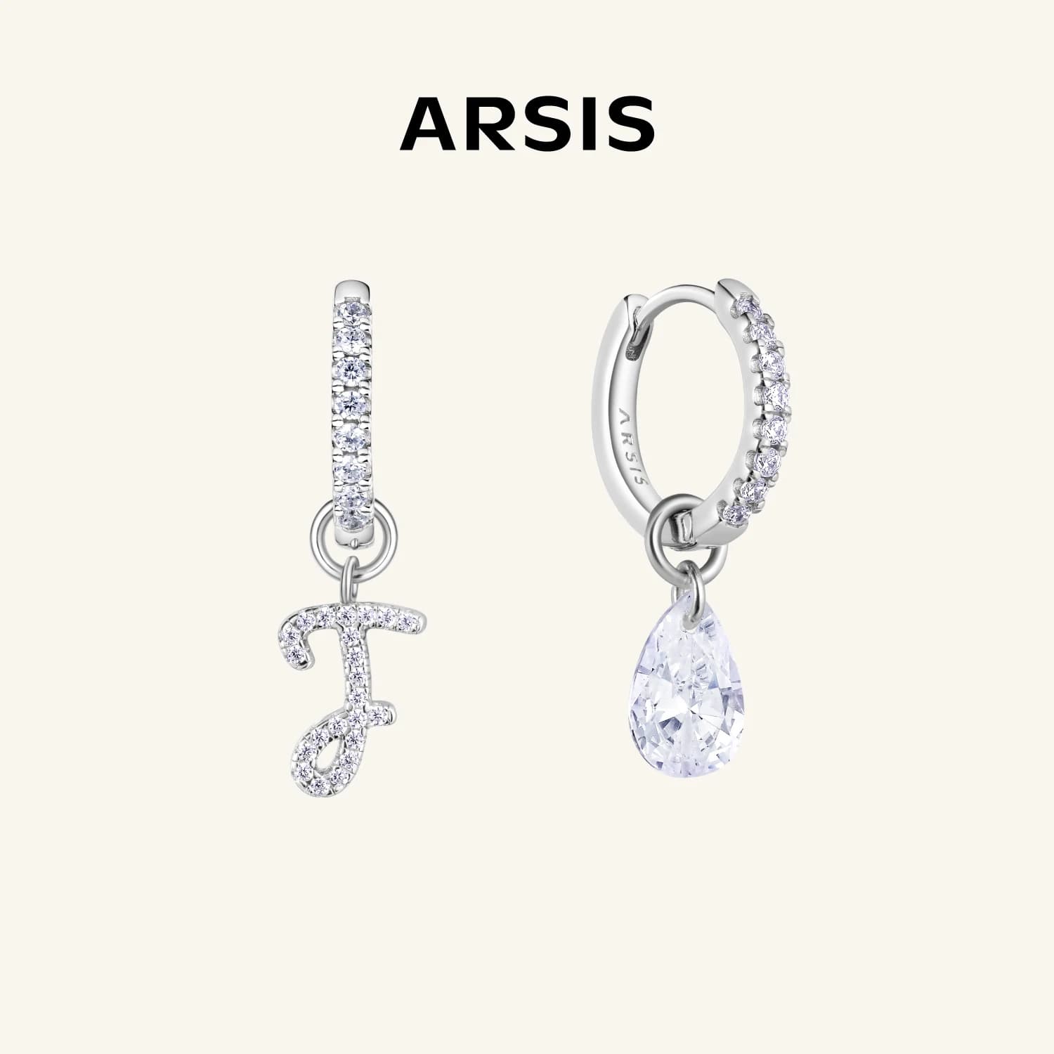 【明星同款】ARSIS银饰艺术字母耳环耳钉S925银耳饰礼物 - 商品图1