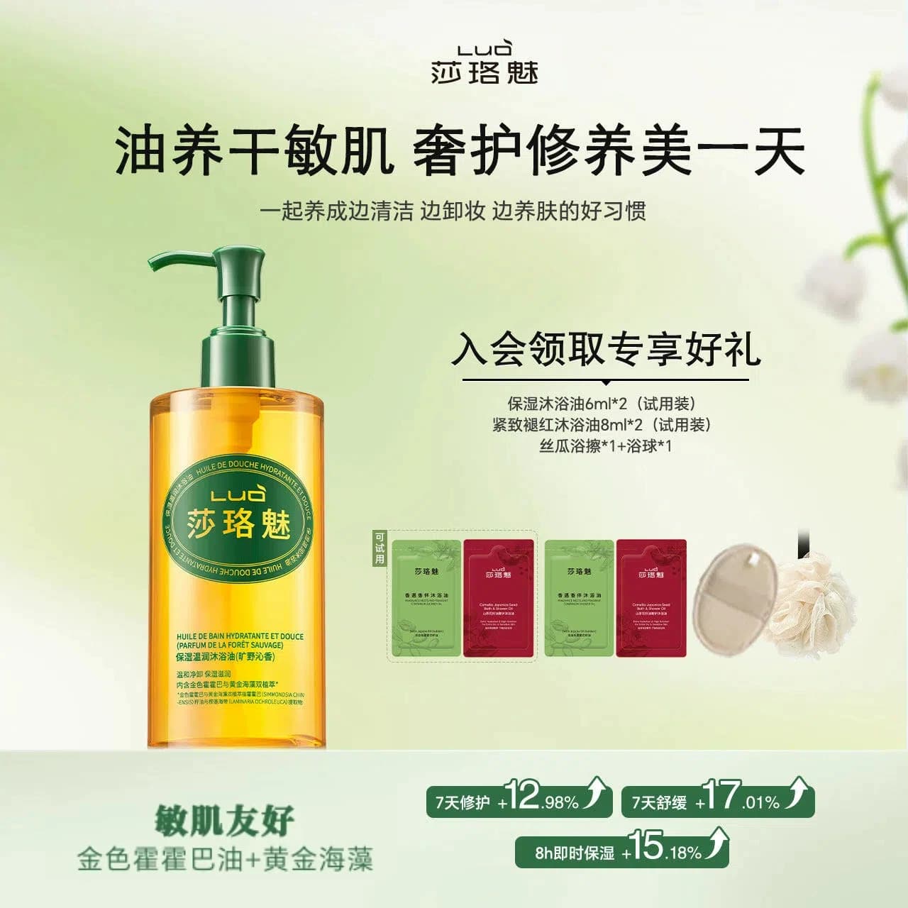 【新品上市】莎珞魅沐浴油保湿卸防晒干皮香氛天然植物油洗卸合一 - 商品图1