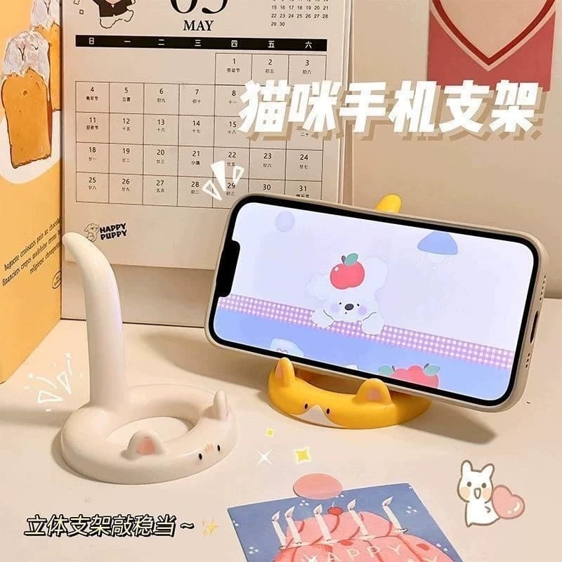 1个随机色萌趣小猫支架 - 商品图1