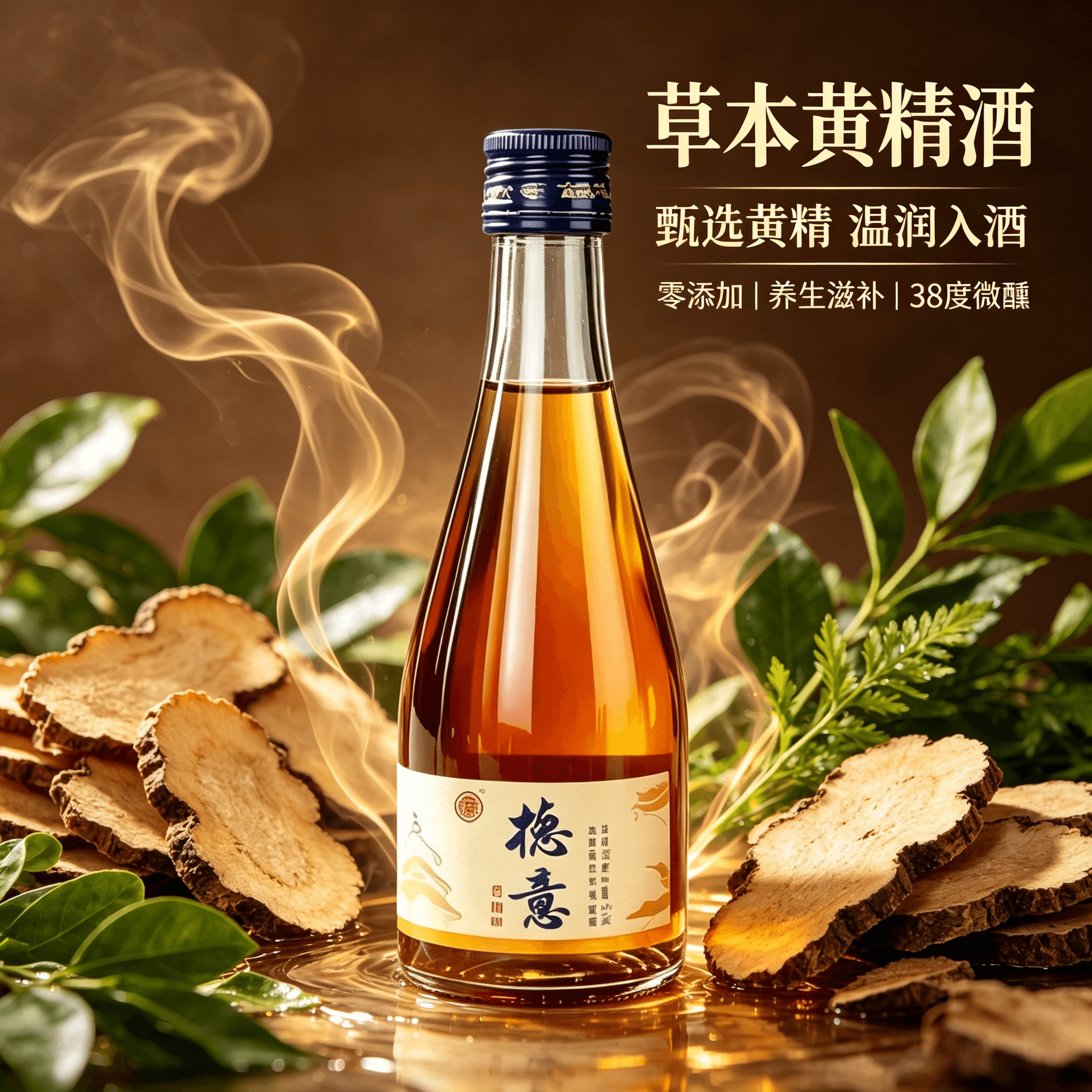 德意黄精酒125ml四瓶礼盒装38度零糖零添加送礼生日长辈庆祝庆功 - 商品图1