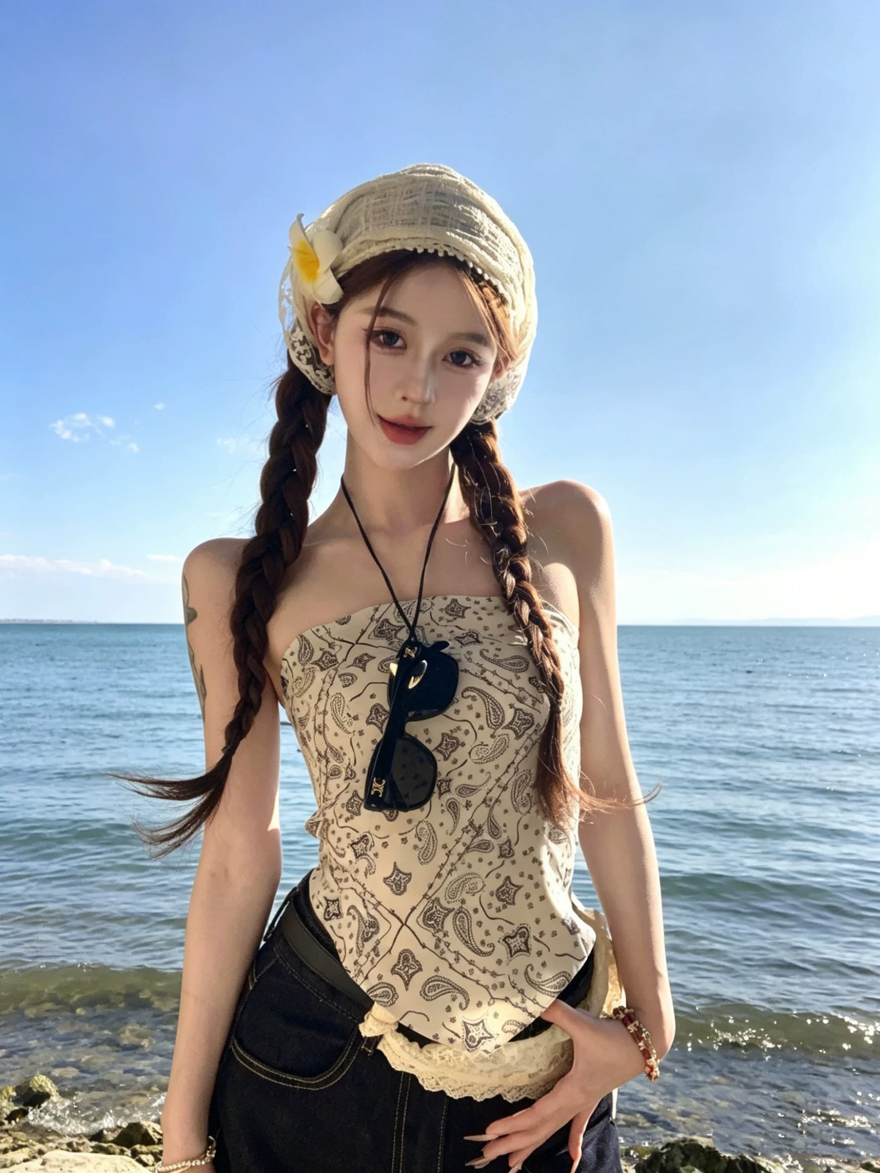 泰式肚兜小吊带背心女2026新款夏季东南亚度假风不规则抹胸短上衣