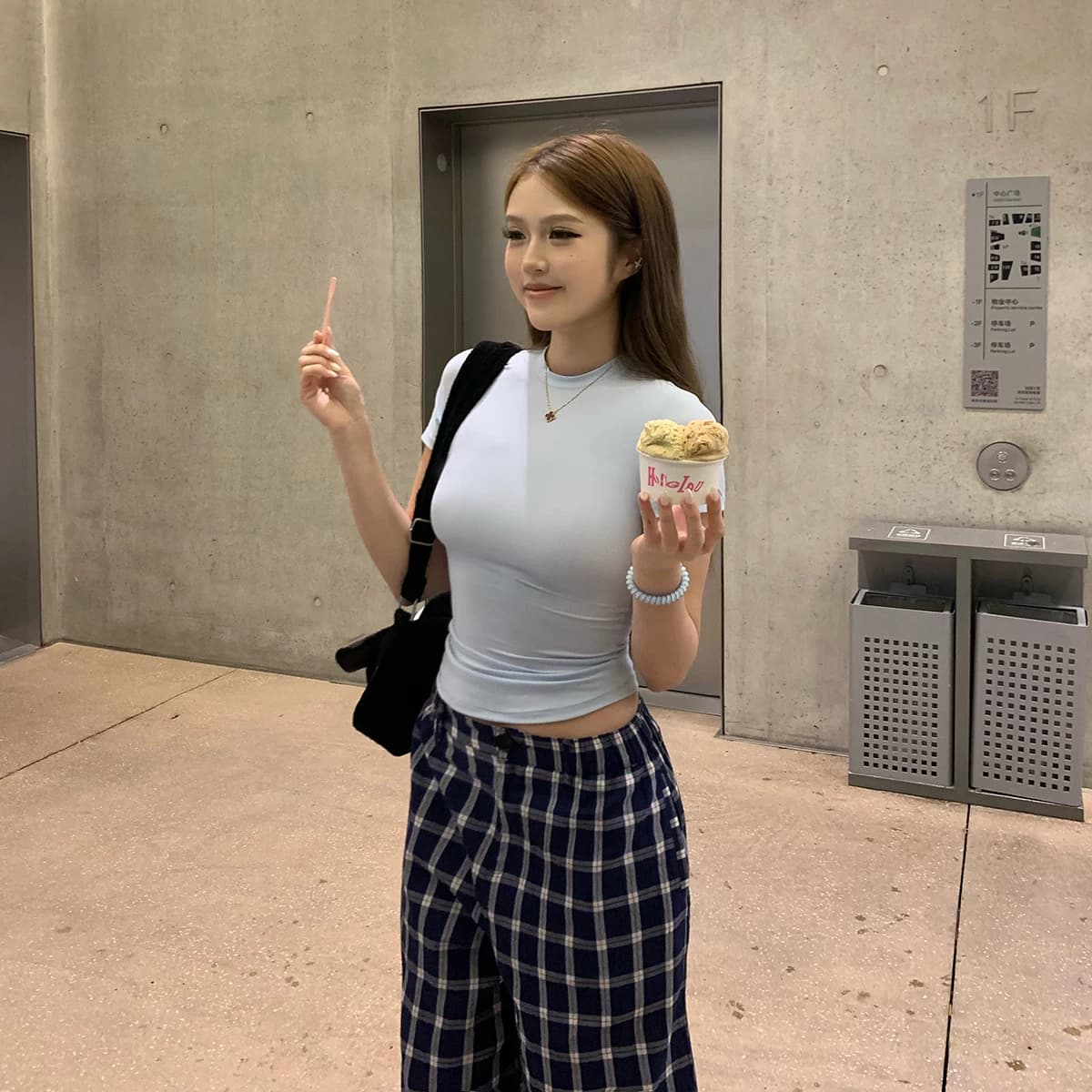 sunn21 卡戴珊风夏日纯色短袖T恤女夏季高密四面弹显瘦内搭上衣 - 商品图1