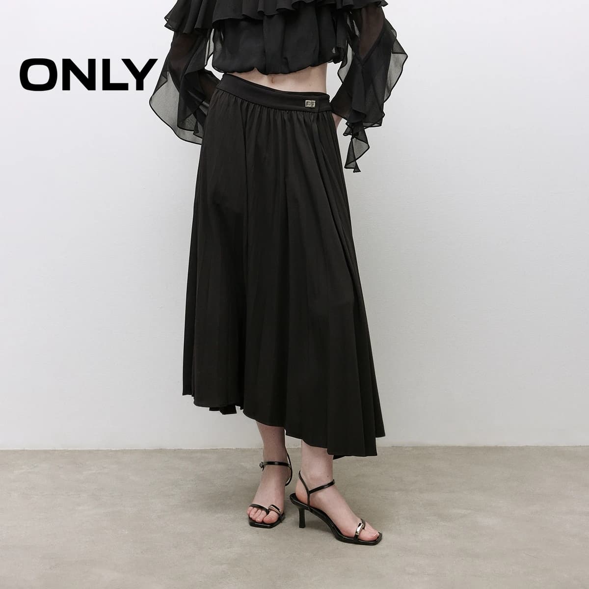 【ONLY奥莱】秋季新款通勤风A字风琴百褶中长款半身裙女 - 商品图1