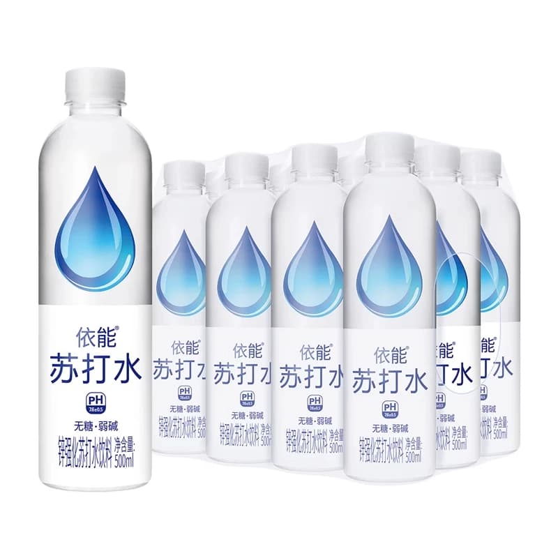 依能苏打水整箱24瓶500ml*锌饮用水饮料饮品碱性柠檬瓶装大瓶好喝 - 商品图1