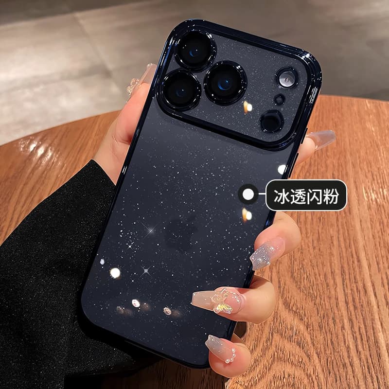 璀璨星河闪粉适用苹果17promax手机壳新款蓝iphone18pro透明16p简约15pro全包防摔保护套13女高级14p网红爆款 - 商品图1
