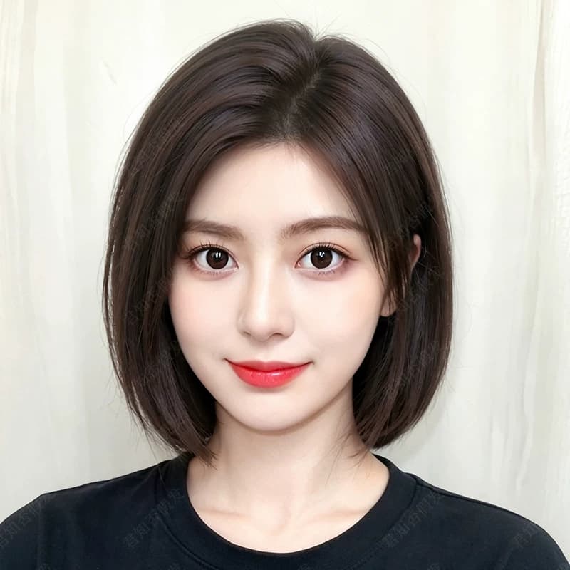 假发全头套女真人发丝短发中分波波头自然减龄无痕日常整顶假发套