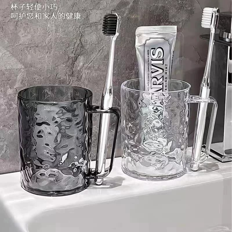 冰川纹漱口杯轻奢家用壁挂卫生间男女收纳牙刷杯洗漱套装