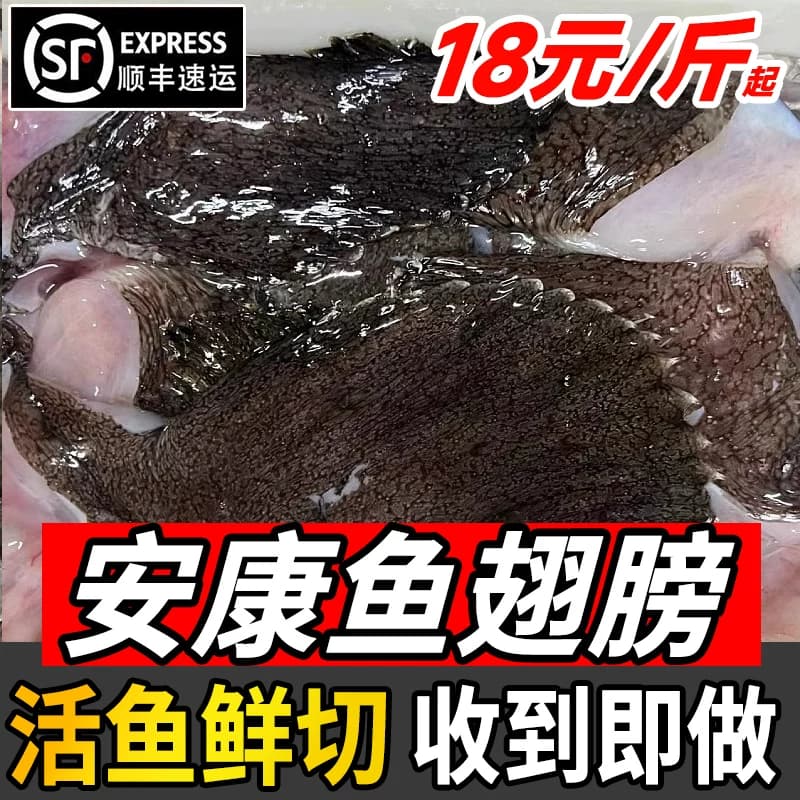 新鲜安康鱼翅膀冷冻鱼翅鱼鳍安康鱼鲜活深海鱼翅海鲜水产整箱批发 - 商品图1