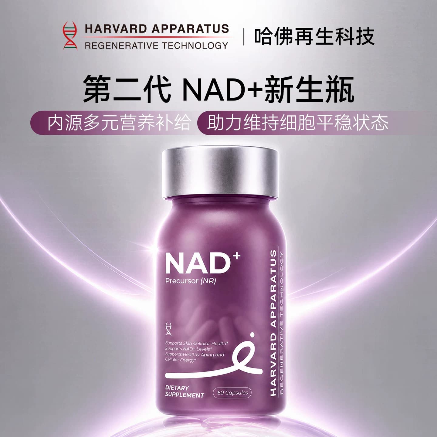 新升级-美国进口NHDH哈佛再生nad+补充剂NR细胞焕活麦角硫因胶囊 - 商品图1
