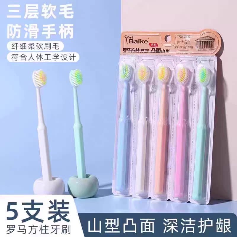 罗马柱【5支装】巨无霸牙刷大头软毛加长宽头深层清洁高颜值家用 - 商品图1