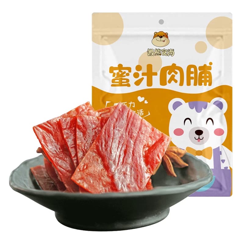 懒熊食尚靖江肉脯手撕肉铺肉干蜜汁香辣边角料零食休闲食品下午茶 - 商品图1