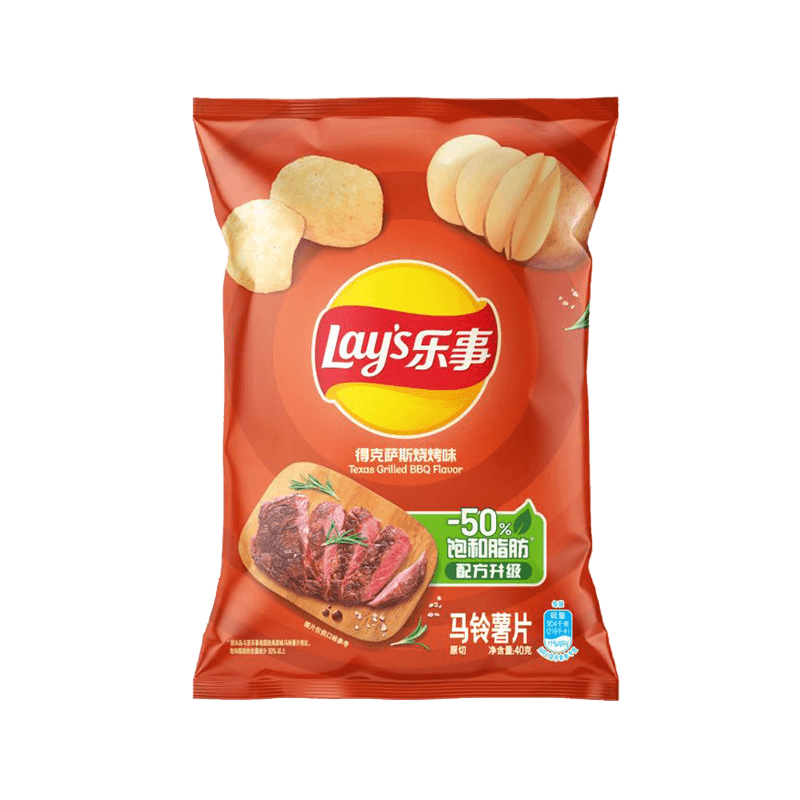 乐事(Lay's)经典/大波浪/奇多系薯片 玉米棒40g/50g 单袋装办公室休闲零食 德克萨斯烧烤味40 - 商品图1