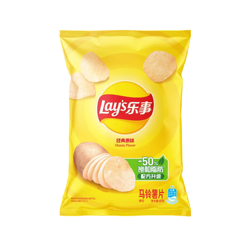 乐事(Lay's)经典/大波浪/奇多系薯片 玉米棒40g/50g 单袋装办公室休闲零食 美国经典原味40g - 商品图1