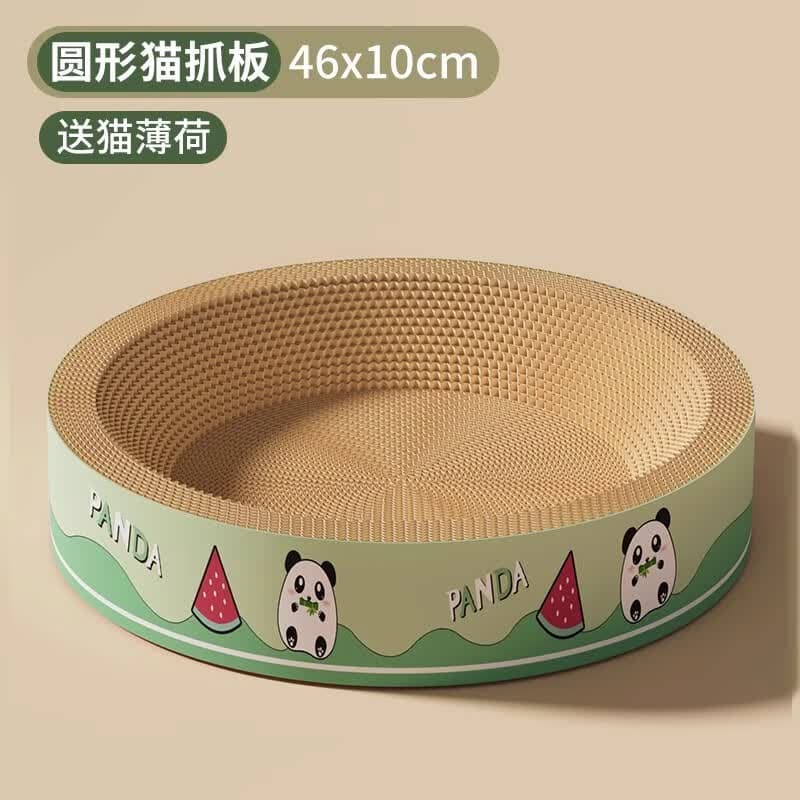 瓜洲牧圆形猫抓板耐磨不掉屑椭圆形猫抓盆特大号四季通用猫窝猫爪板耐抓 圆形密度大号【适合15斤内】 - 商品图1