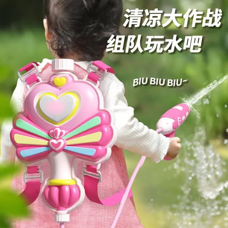 贝比童话 儿童背包水枪戏水玩具夏季户外沙滩呲滋水枪大容量喷水生日礼物 - 商品图1