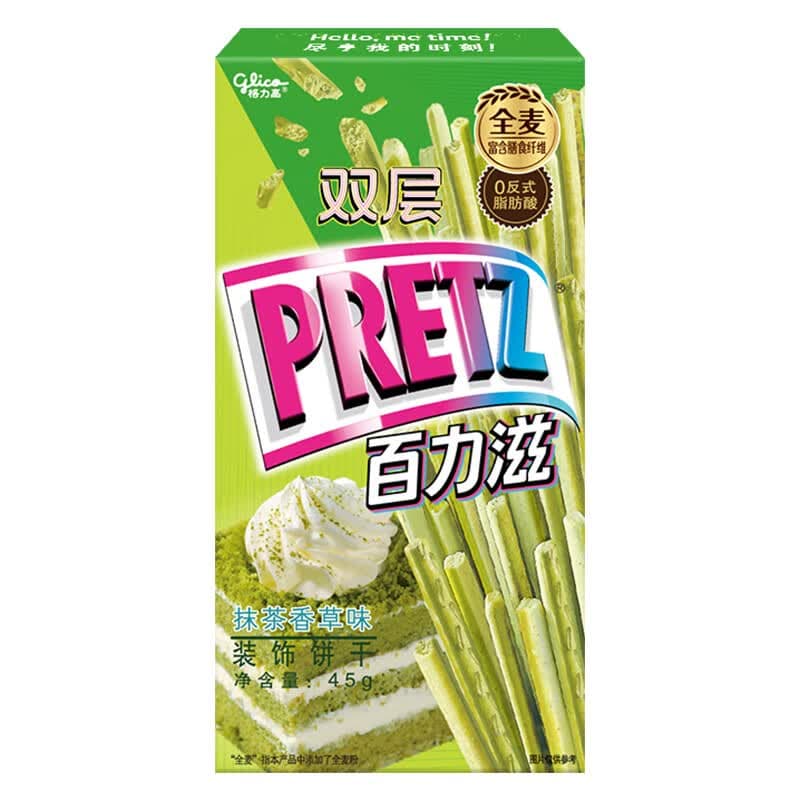 格力高(Glico)零食夹心饼干棒办公室休闲追剧多口味儿童零食 抹茶香草味45g - 商品图1
