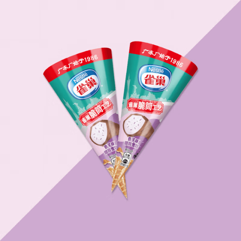 雀巢【任选40支】雀巢雪糍甜筒冰淇淋 飞鱼脆皮多口味自选 香芋甜筒1支(73g) - 商品图1